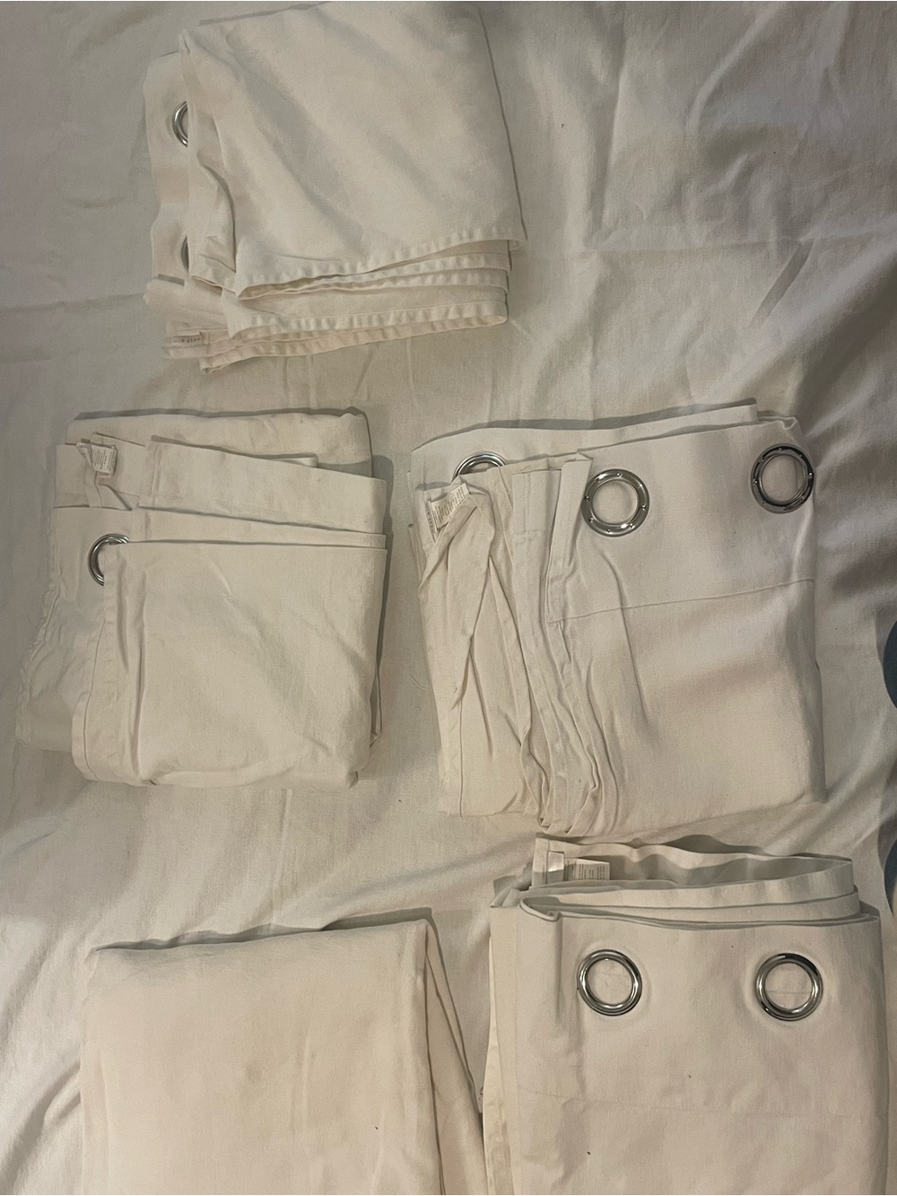 6 West Elm White Linen Blend Grommet Panels 48 x 108 - 6 Panels - Picture 14 of 14